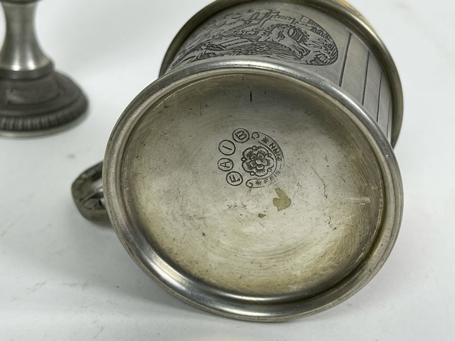 JUST ADDED - Collection Of German Rein Zinn Pewter Cups [Photo 14]