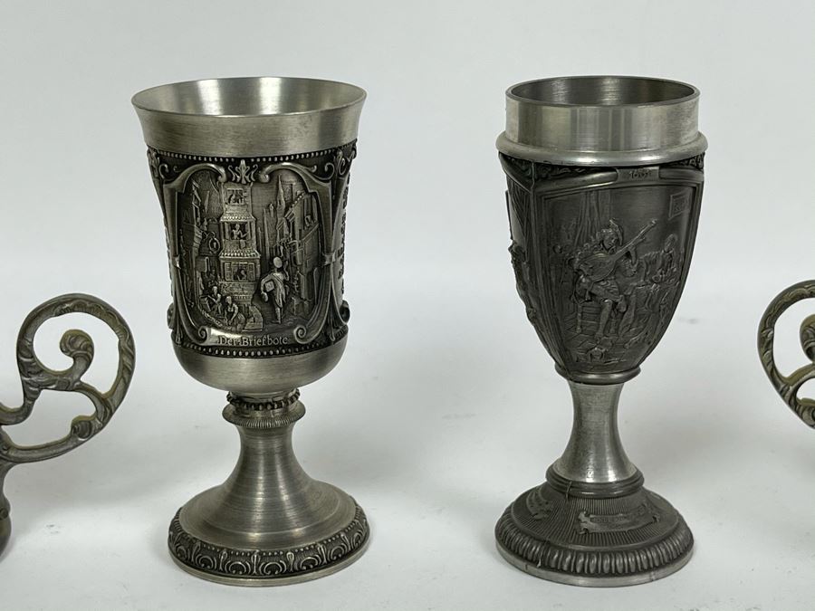 JUST ADDED - Collection Of German Rein Zinn Pewter Cups [Photo 8]