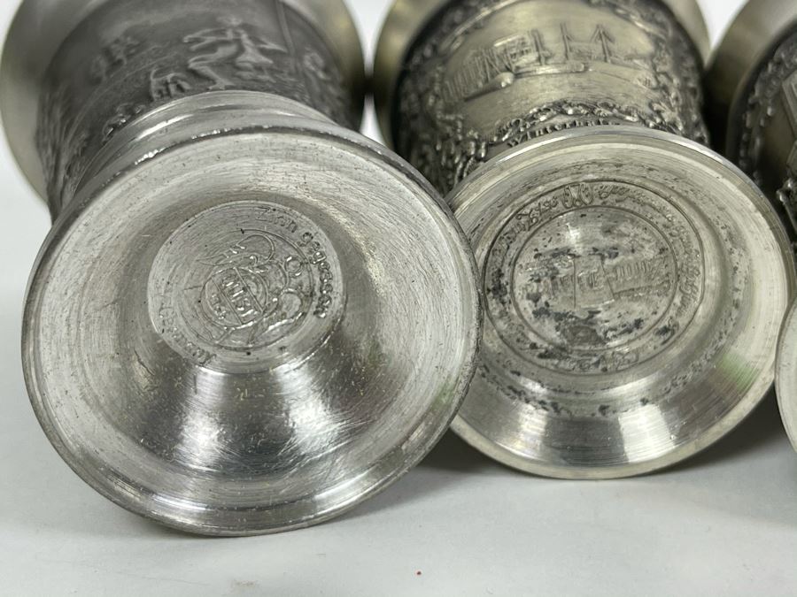 JUST ADDED - Collection Of German Rein Zinn Pewter Cups [Photo 11]