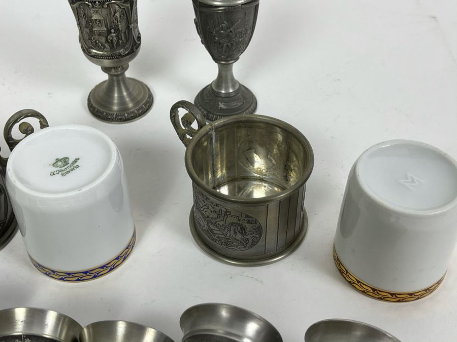 JUST ADDED - Collection Of German Rein Zinn Pewter Cups [Photo 16]