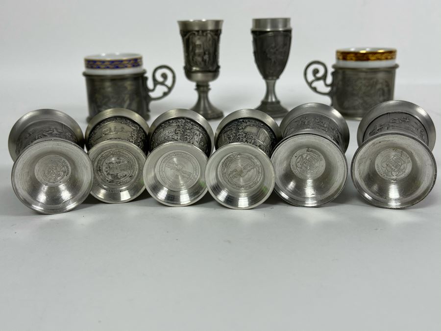 JUST ADDED - Collection Of German Rein Zinn Pewter Cups [Photo 10]