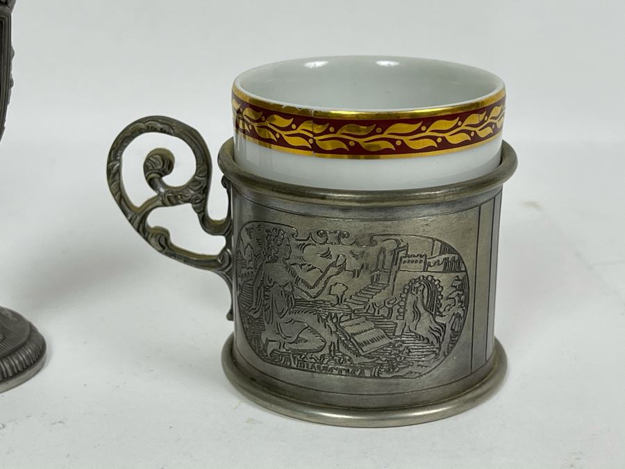 JUST ADDED - Collection Of German Rein Zinn Pewter Cups