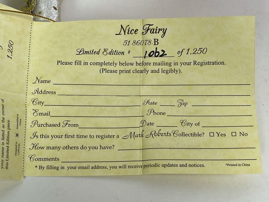 JUST ADDED - Mark Roberts Faires Limited Edition Nice Fairy With Box 1062 Of 1250 14H [Photo 12]