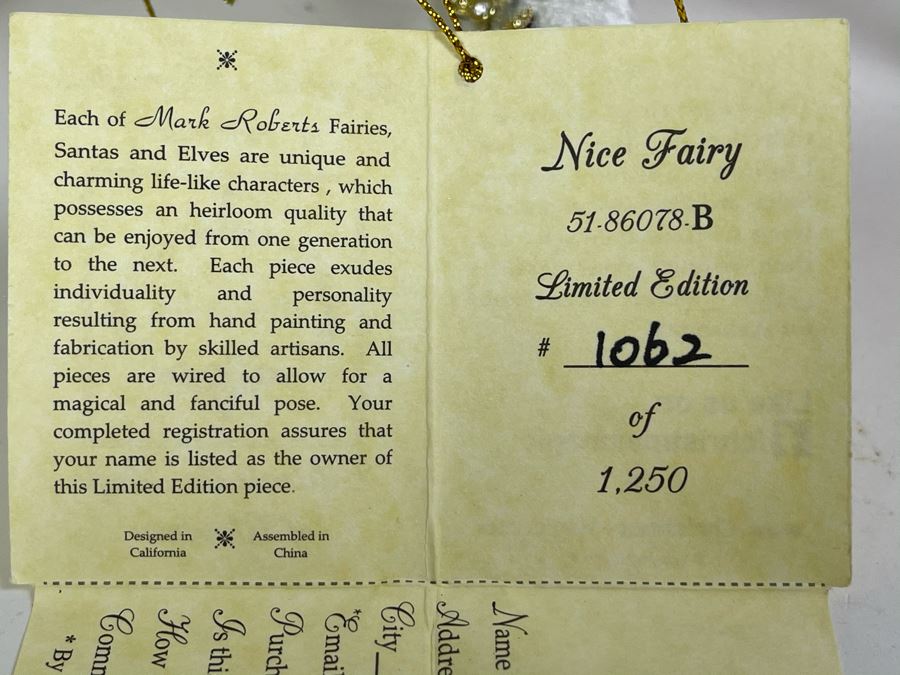 JUST ADDED - Mark Roberts Faires Limited Edition Nice Fairy With Box 1062 Of 1250 14H [Photo 11]
