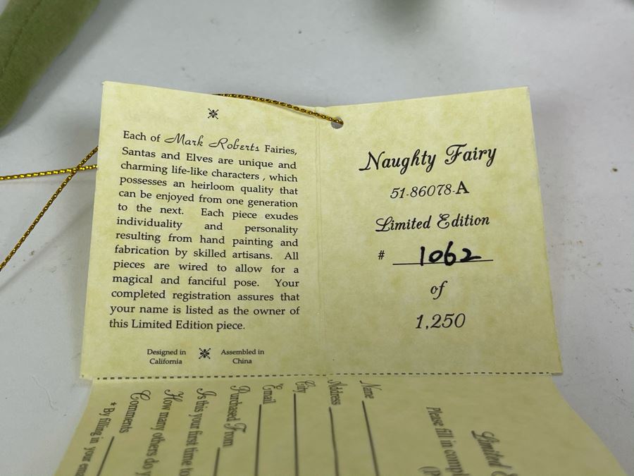 JUST ADDED - Mark Roberts Faires Limited Edition Naughty Fairy With Box (Missing Sign) 1062 Of 1250 14H [Photo 6]