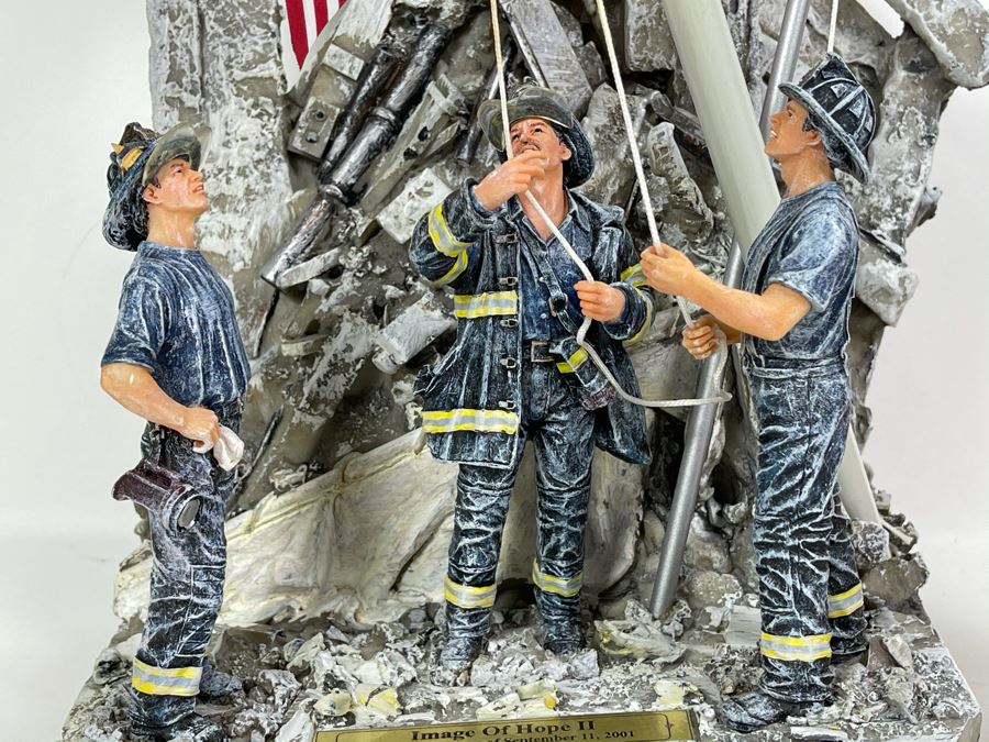 JUST ADDED - Vanmark Red Hats Of Courage Sculpture 'Images Of Hope II - In Remembrance Of September 11, 2001' Limited Edition 2172 Of 2500 8W X 7D X 13H [Photo 5]