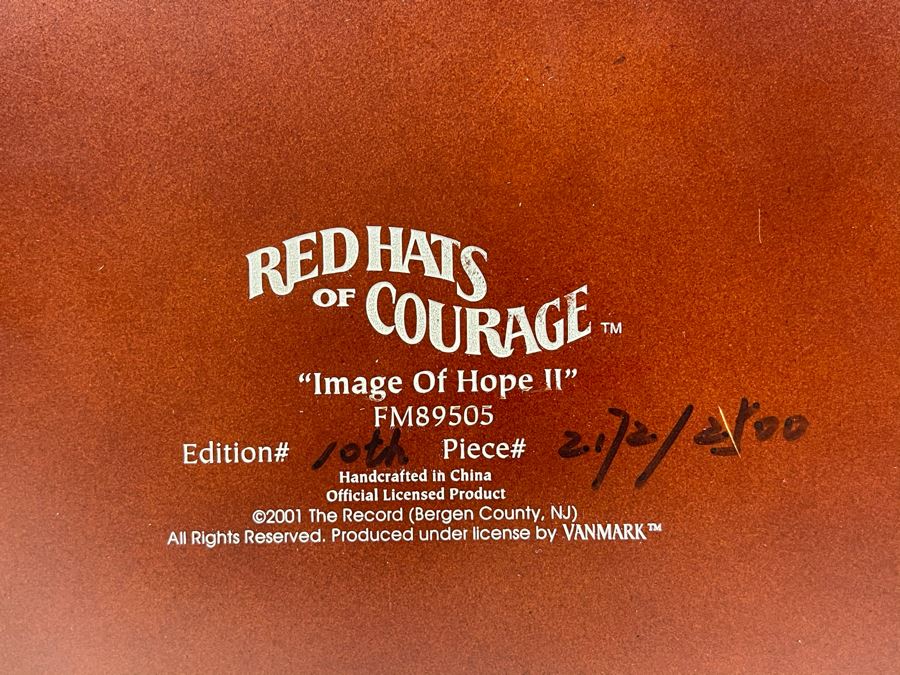 JUST ADDED - Vanmark Red Hats Of Courage Sculpture 'Images Of Hope II - In Remembrance Of September 11, 2001' Limited Edition 2172 Of 2500 8W X 7D X 13H [Photo 13]