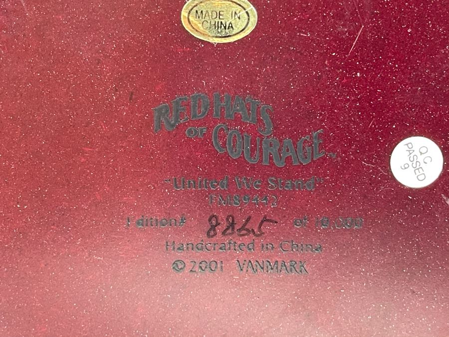 JUST ADDED - Vanmark Red Hats Of Courage Sculpture 'United We Stand' Limited Edition 8865 Of 10000 8.5W X 6D X 12H [Photo 12]