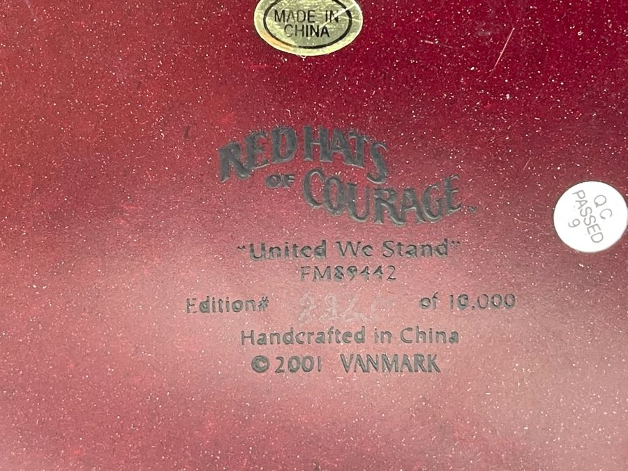 JUST ADDED - Vanmark Red Hats Of Courage Sculpture 'United We Stand' Limited Edition 8865 Of 10000 8.5W X 6D X 12H [Photo 13]
