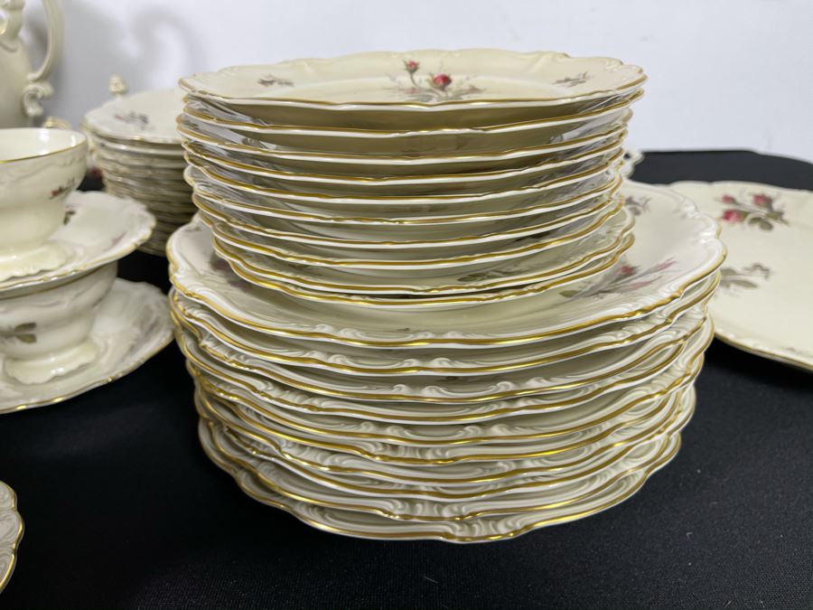 JUST ADDED - Large German Rosenthal China Set Pompadour Classic Rose Gold Rim Pattern Apx Service For 10+ - See Photos [Photo 14]