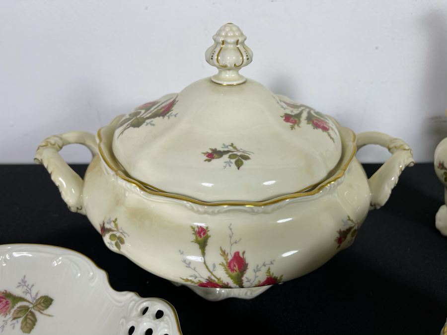 JUST ADDED - Large German Rosenthal China Set Pompadour Classic Rose Gold Rim Pattern Apx Service For 10+ - See Photos [Photo 17]