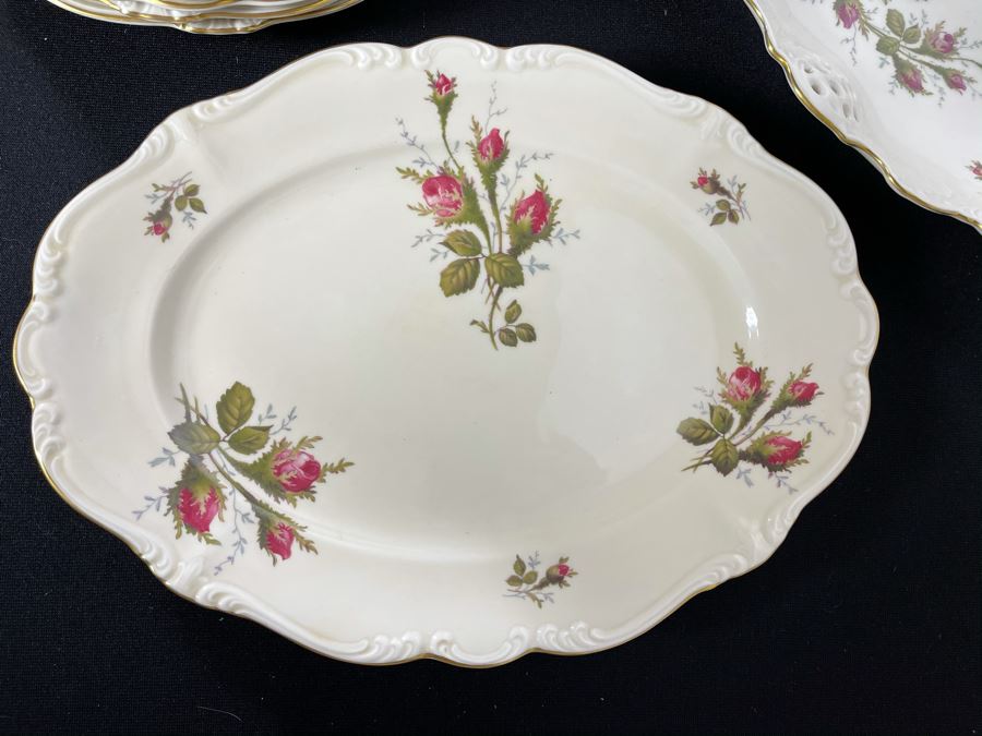 JUST ADDED - Large German Rosenthal China Set Pompadour Classic Rose Gold Rim Pattern Apx Service For 10+ - See Photos [Photo 15]