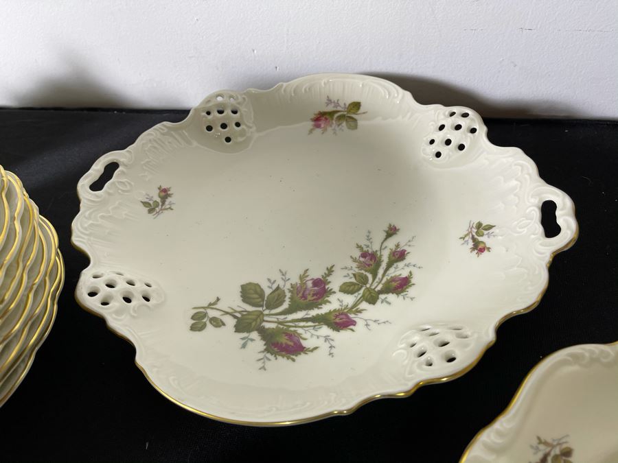 JUST ADDED - Large German Rosenthal China Set Pompadour Classic Rose Gold Rim Pattern Apx Service For 10+ - See Photos [Photo 16]