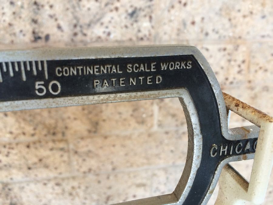 Doctors Office Continental Upright Scale Works Chicago Cast Iron 60” - 5'  Tall