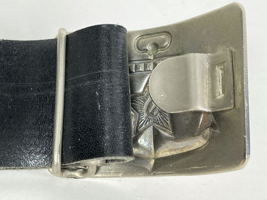 Vintage Soviet Union Belt Buckle With Leather Belt Adustable 40L [Photo 5]