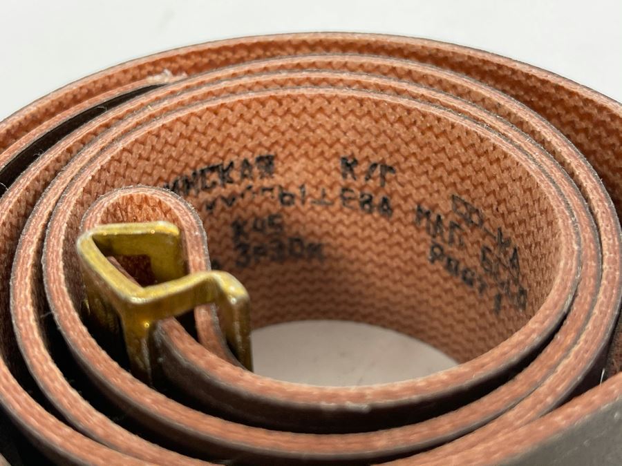 Vintage Soviet Union Belt Buckle With Leather Belt Adustable 36L [Photo 5]