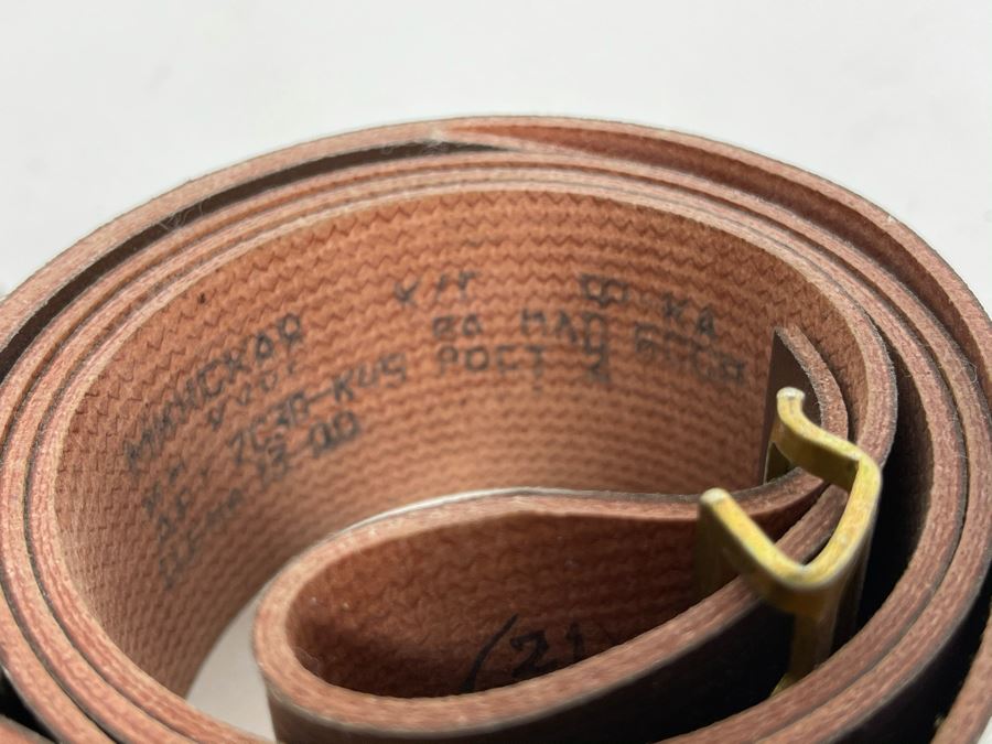 Vintage Soviet Union Belt Buckle With Leather Belt Adustable 40L [Photo 7]