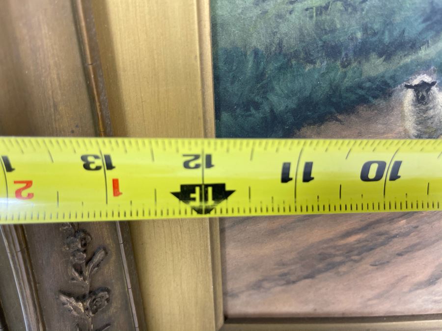 Original Signed R. F. Mcintyre Painting Titled 'The Path Across The Common Morning' In Vintage Frame 12 X 20 [Photo 23]