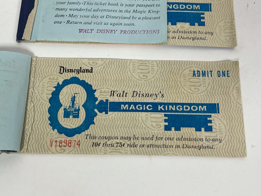 Pair Of Partially Used Disneyland Tickets With 'Welcome Home To All Returning Vietnam Servicemen' On Back Of Ticket Books [Photo 8]
