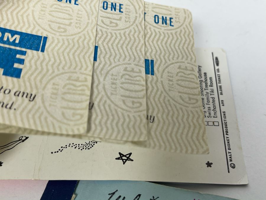 Pair Of Partially Used Disneyland Tickets With 'Welcome Home To All Returning Vietnam Servicemen' On Back Of Ticket Books [Photo 12]