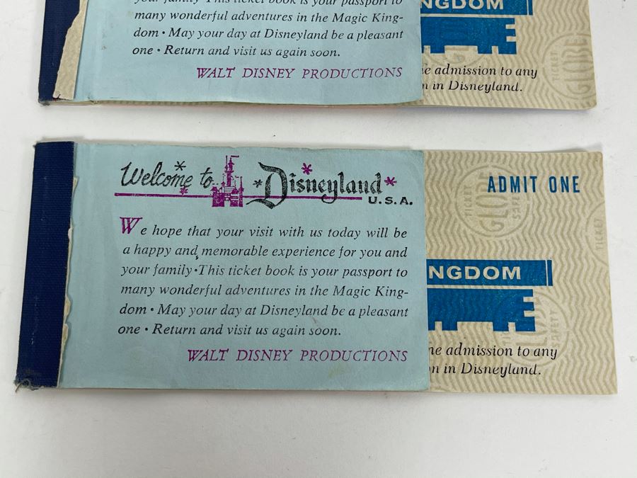 Pair Of Partially Used Disneyland Tickets With 'Welcome Home To All Returning Vietnam Servicemen' On Back Of Ticket Books [Photo 7]