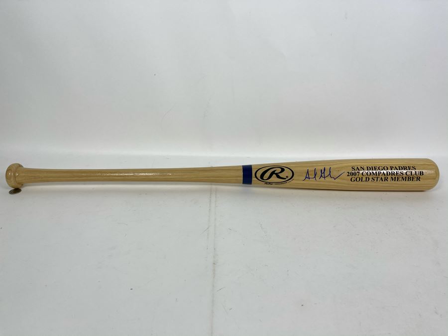 Hand Signed Adrian Gonzalez Baseball Bat From San Diego Padres 2007 Compadres Club Gold Star Member 32L [Photo 3]