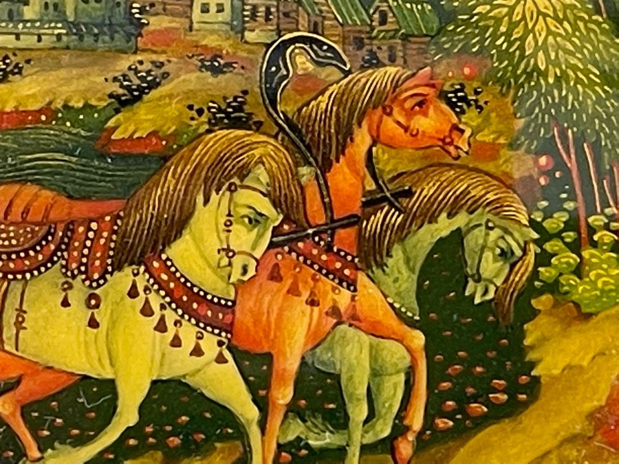 Handpainted Signed Russian Palekh Lacquer Box 3.5W X 2D X 1.25H [Photo 6]