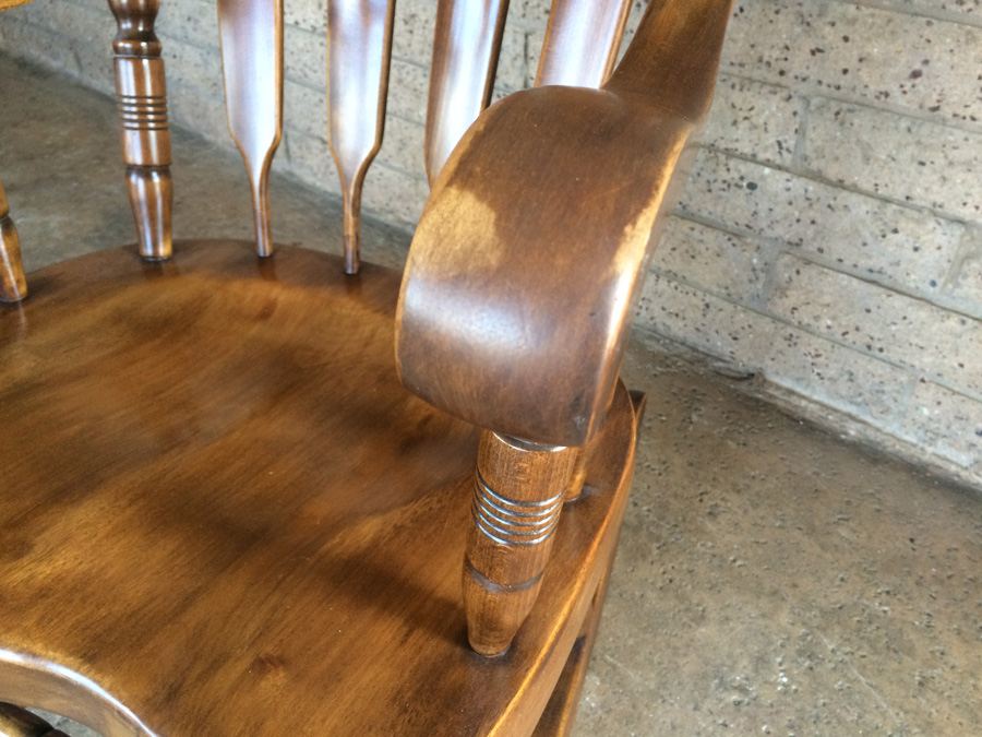 Vintage Solid Wood Rocker Rocking Chair Yugoslavia [Photo 5]