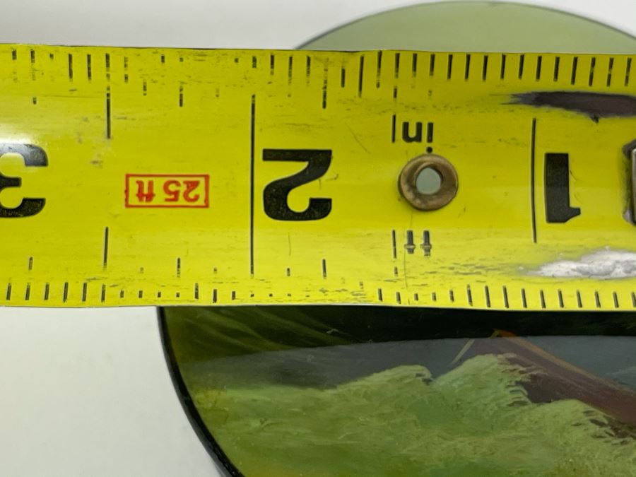 Handpainted Signed Russian Palekh Lacquer Box With Ship Navigating Crashing Storm Waves 2.25W X 0.5H [Photo 9]