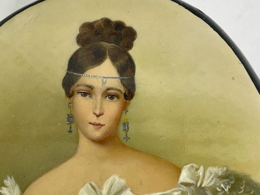 Handpainted Signed Russian Palekh Lacquer Box 3.5W X 2.75D X 1.5H [Photo 4]