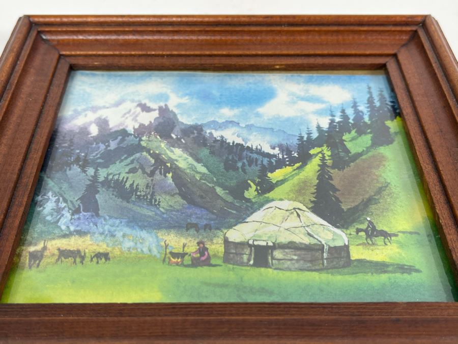 Small Framed Original Signed Watercolor Painting Signed A. Raim Titled On Back Of Painting 5 X 4.25 [Photo 3]