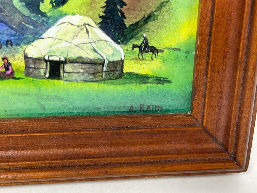 Small Framed Original Signed Watercolor Painting Signed A. Raim Titled On Back Of Painting 5 X 4.25 [Photo 6]