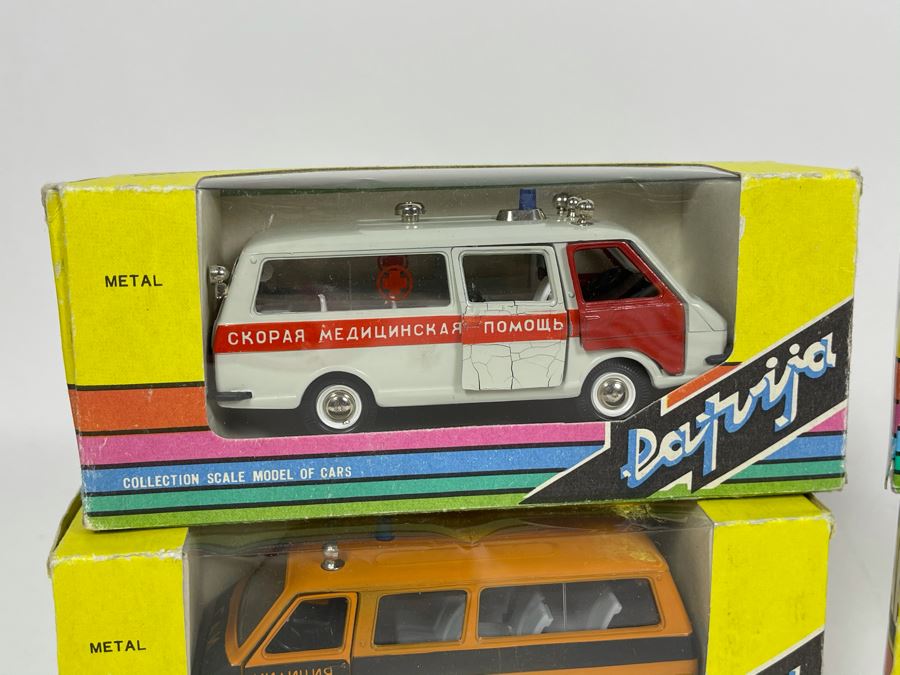 Four Vintage New Old Stock Soviet Union USSR Diecast Model Cars RAF Scale Model [Photo 5]