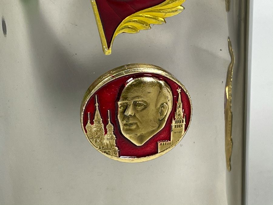 Pair Of Vintage Soviet Union USSR Metal Flasks 4.75H [Photo 6]