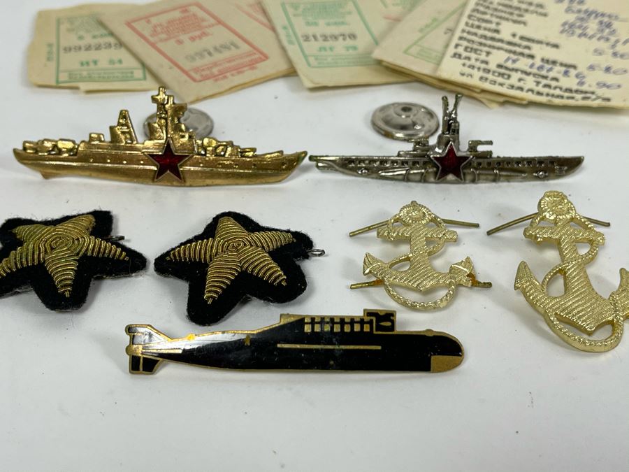 Collection Of Vintage USSR Soviet Union Military NAVY Submarine Medals Pins [Photo 2]