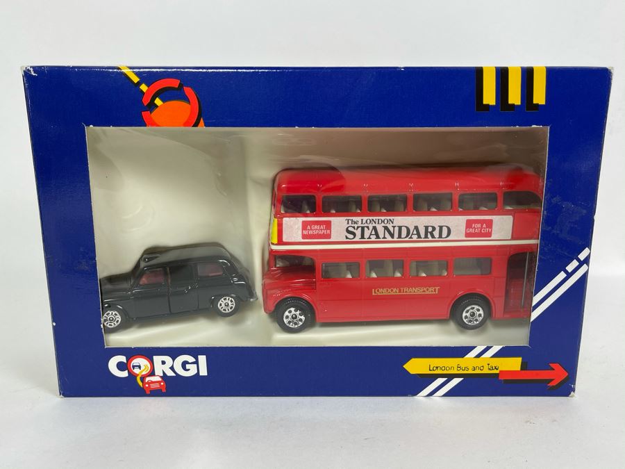 Just Added - Vintage New Old Stock Corgi Diecast London Bus And Taxi [Photo 2]