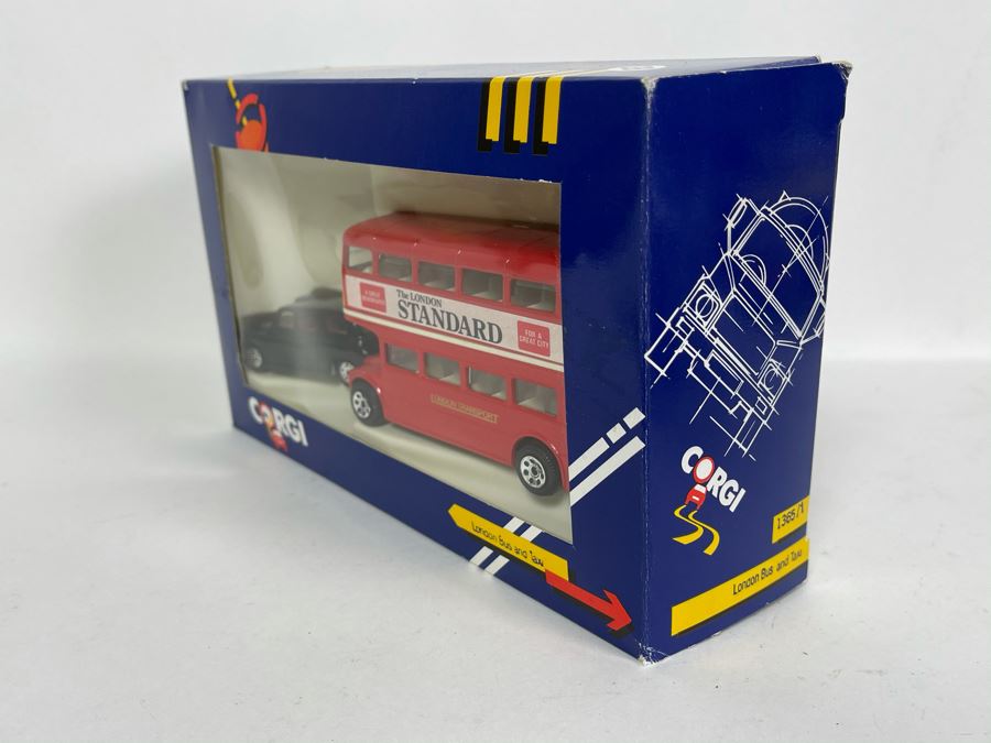 Just Added - Vintage New Old Stock Corgi Diecast London Bus And Taxi [Photo 3]