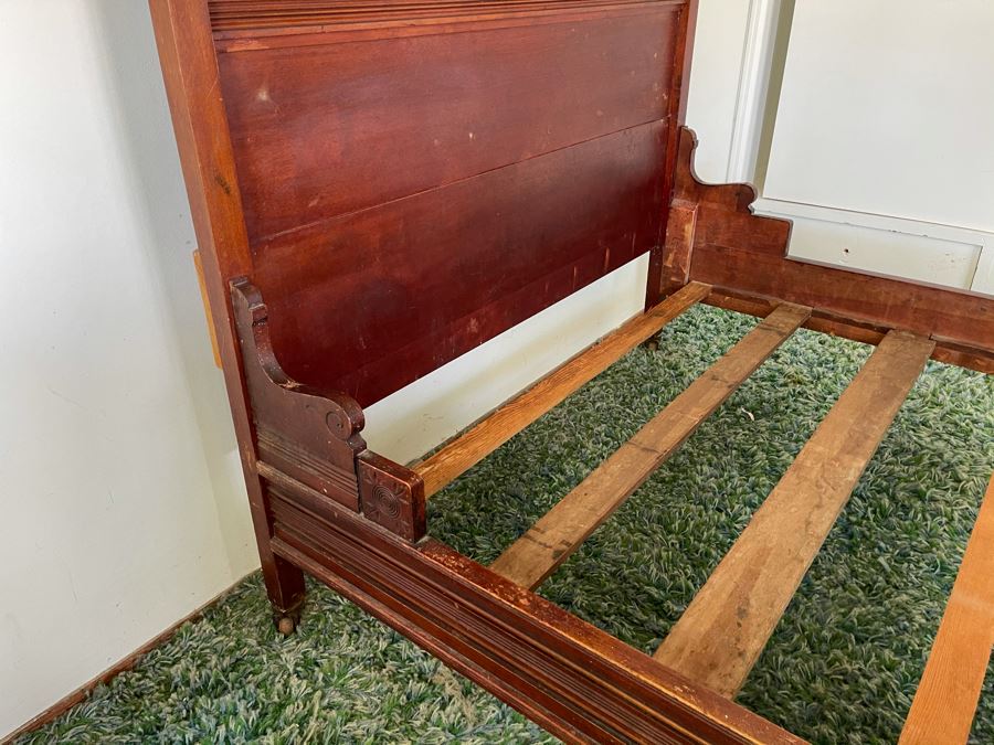 Antique Wooden Ful Size Bed From The Hotel Del Coronado - Originally Belonging To Isabella Babcock (Her Husband Elisha Spurr Babcock Was A Founder/Builder Of The Hotel Del Coronado) - Understood That Bed Was At The Hotel During Construction [Photo 10]