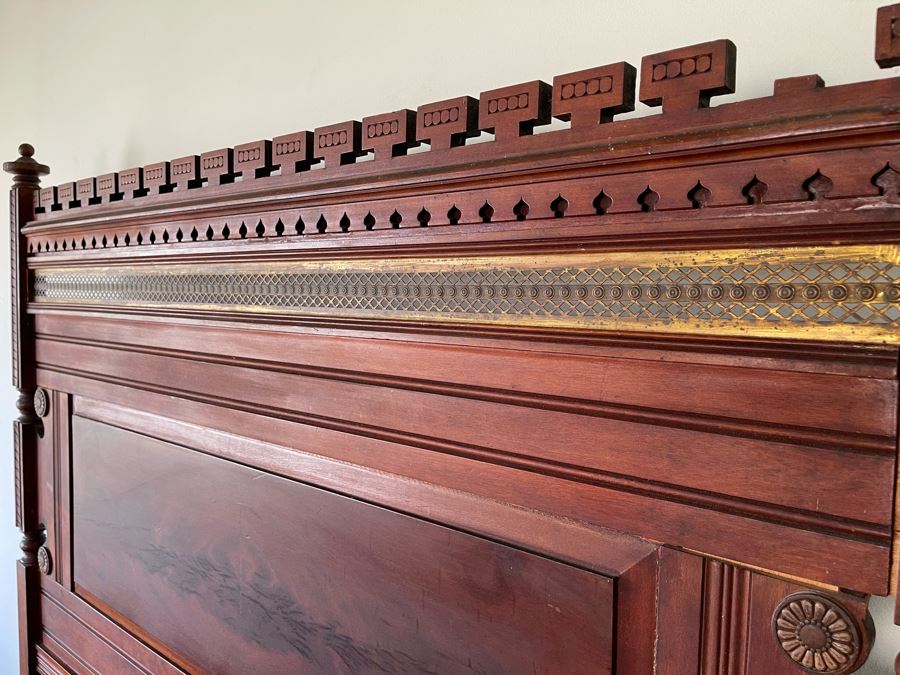 Antique Wooden Ful Size Bed From The Hotel Del Coronado - Originally Belonging To Isabella Babcock (Her Husband Elisha Spurr Babcock Was A Founder/Builder Of The Hotel Del Coronado) - Understood That Bed Was At The Hotel During Construction [Photo 5]