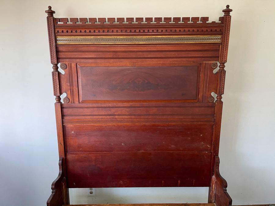Antique Wooden Ful Size Bed From The Hotel Del Coronado - Originally Belonging To Isabella Babcock (Her Husband Elisha Spurr Babcock Was A Founder/Builder Of The Hotel Del Coronado) - Understood That Bed Was At The Hotel During Construction [Photo 4]