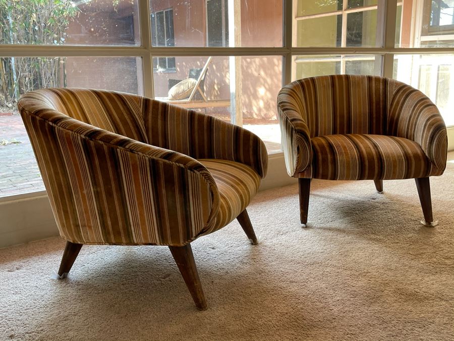 Pair Of Mid-Century Modern Upholsted Armchairs (Designer Unknown) Coronado Estate (CE) [Photo 8]