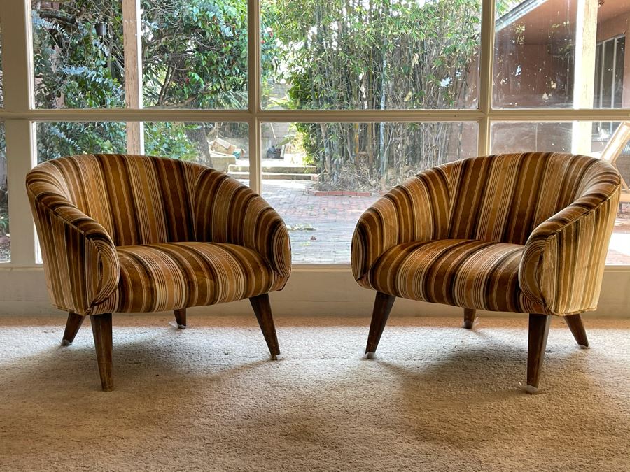 Pair Of Mid-Century Modern Upholsted Armchairs (Designer Unknown) Coronado Estate (CE) [Photo 9]