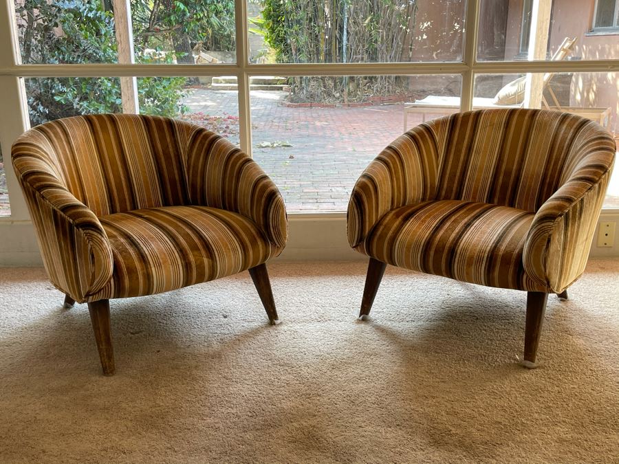 Pair Of Mid-Century Modern Upholsted Armchairs (Designer Unknown) Coronado Estate (CE) [Photo 2]