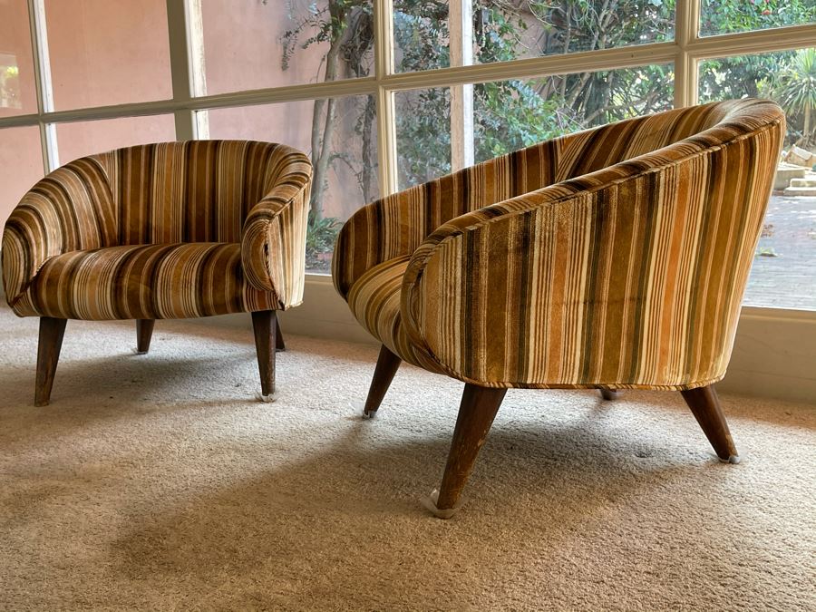 Pair Of Mid-Century Modern Upholsted Armchairs (Designer Unknown) Coronado Estate (CE) [Photo 7]