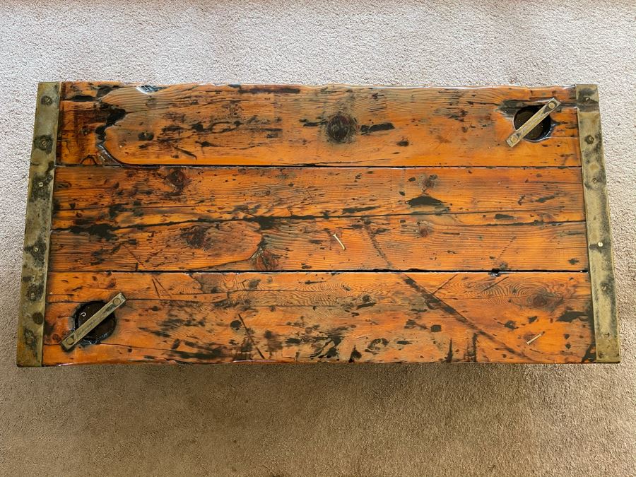 Vintage Authentic WW II Liberty Ship Hatch Cover Converted To Coffee Table [Photo 1]