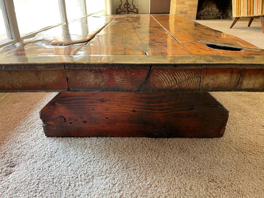 Vintage Authentic WW II Liberty Ship Hatch Cover Converted To Coffee Table [Photo 10]
