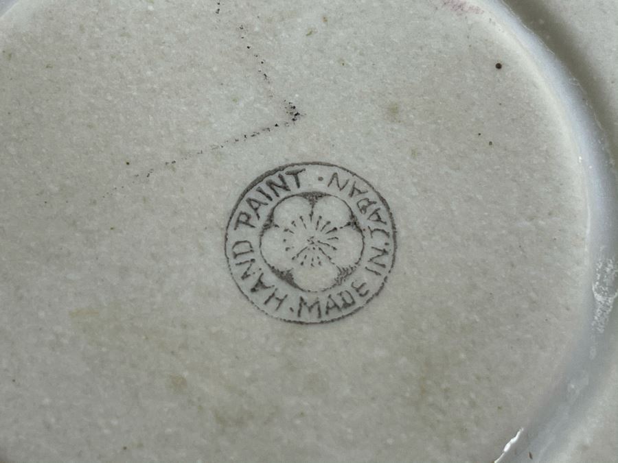 Set Of Three Hand Painted Japanese Luncheon Plates With Cups 9.5 X 7.5 [Photo 10]