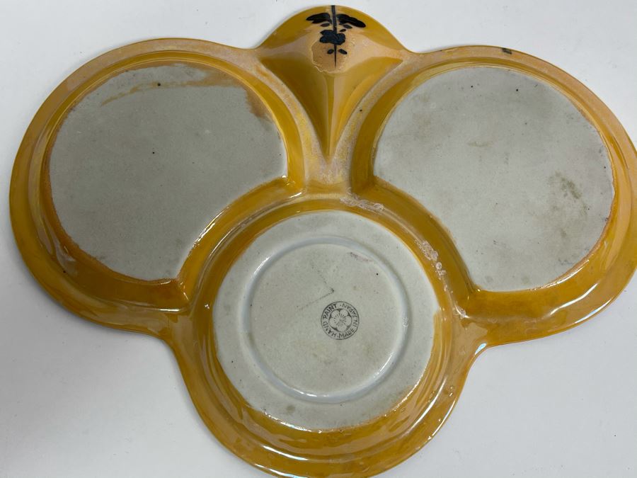 Set Of Three Hand Painted Japanese Luncheon Plates With Cups 9.5 X 7.5 [Photo 9]