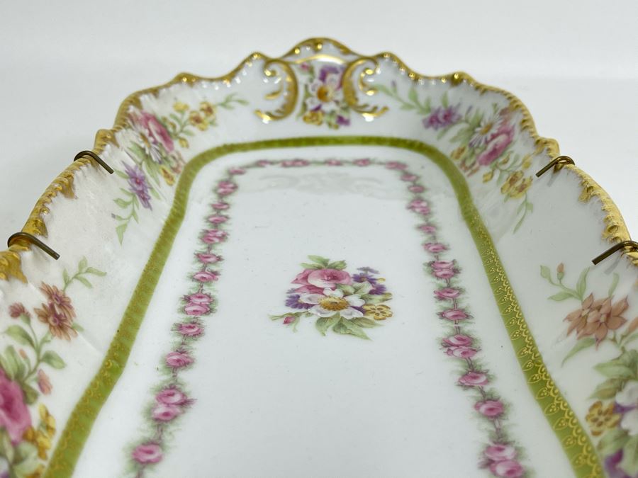 Hand Painted Limoges France Serving Platter 12.5 X 5.5 [Photo 5]