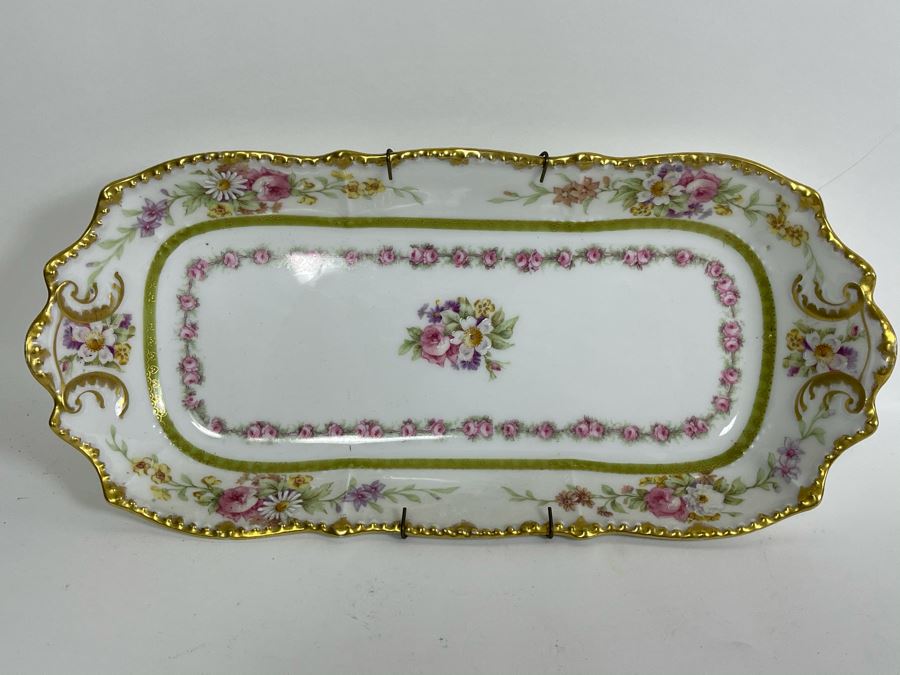 Hand Painted Limoges France Serving Platter 12.5 X 5.5 [Photo 2]